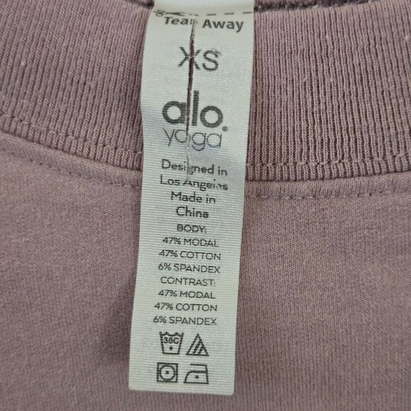 Alo Extreme Crop Crewneck Lavender Pink Sweatshirt Size XS - Picture 5 of 5